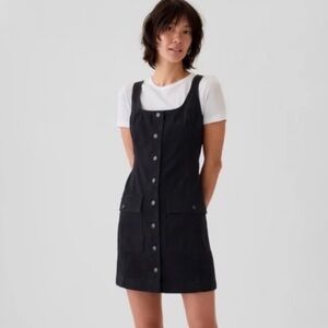 Gap Utility Black Denim Cargo Dress